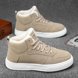 Winterschuhe Herren | High Cut mit Schnürung und Innenfutter – Beige
