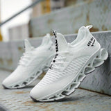 Shmuel - Lässiger Geometrischer Schnür Sneaker – Weiß