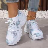 Destinee - Schmetterlingsmuster Schnür Turnschuh – Grün