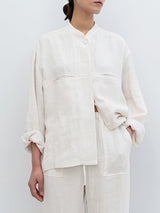 Noah - Minimalistische Leinenjacke mit lässigem Styling – Blanco