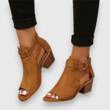 Nadine – Sandalen mit dicken Absätzen – Braun