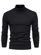 Pullover Herren Rollkragen Slim Fit | Langarm Smart Casual – Schwarz