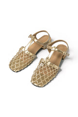 Elegante goldene Sandalen mit Netzdesign – Gold