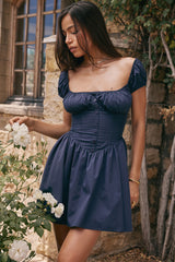 Sabrina - Kurzes Kleid mit Korsett – Dunkelblau