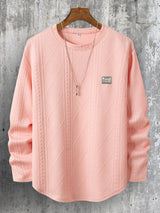 Lyman – Langarm Kapuzenpullover Mit Geometrischem Muster – Rosa