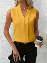 Nivellea – Elegante ärmellose Bluse – Gelb