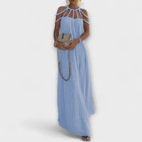 Briar - Elegantes Maxi-Kleid mit Drapierten Details – Blau