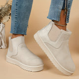 Winterschuhe Damen | Slip-On Stiefel Mit Elastischen Seitenteilen – Weiß