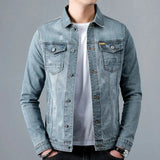 Dave wellington gewaschene jeansjacke – Grau