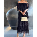 Mabeline - Geschichtetes Breeze Kleid – Schwarz (Fast ausverkauft)