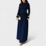 Jessica - Entspanntes Plisseekleid – Marineblau