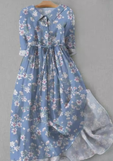 Ilse - Vintage-Blumenkleid – Blau