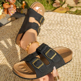 Sophie | Gepolstert Riemchen Sandalen – Schwarz