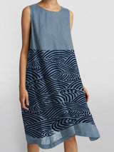 Isabel | Ärmelloses Midi-Kleid – Blau