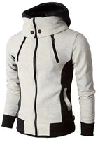 Griffiths – Langärmeliger Kapuzenpullover mit Viertel Reißverschluss – Beige
