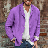 Dino - Casual Cotton & Linen Loose Jacket – Lila