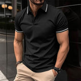 Lewis – Kurzarm-Polo mit klassischem Kragen für Herren – Schwarz