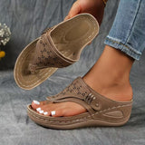 Ysola - Softtouch-Keilsandalen – Braun
