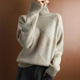 Eileen - Kuscheliger Damen-Rollkragenpullover aus Kaschmir – Grau