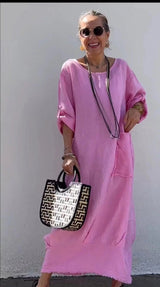 Leonore - Luftiges Oversized Kleid – Rosa