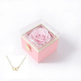 180° Roos Geschenkbox™ | Mit Gravierter Love Kette – Rosa Box
