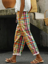 Liora – Bunte karierte Hose – Mehrfarbig