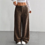 Damen Freizeit-Hochbundhose – Lockere Passform für ultimativen Komfort und Stil – Kaffee