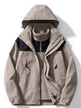Herren-Winterjacke mit kapuzendesign | 3-in-1-Ausführung – Khaki
