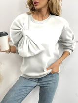 Delfine | Stylisches Sweatshirt mit großer Schleife – Weiß