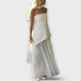 Goldie - Chiffon Maxi Dress – Weiß