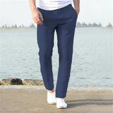 Herren Hose | leichte sommerliche Form mit weitem Bein – Dunkelblau