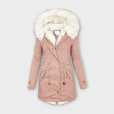 Ivanelle – Winterjacke mit Fellkapuze – Rosa