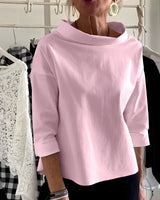 Orinda - Elegantes Damen-Top mit halbem Rollkragen – Rosa