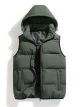 Isaac | Leichter Körperwärmer Herren Winter Steppweste mit Kapuze – Grün