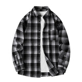 Ryder | Herren Flanellhemd Kariert Langarm Relaxed Fit Herbst – Schwarz