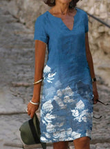Elena - Kleid mit Blumenmuster – Blau