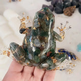 Frostone – Kristallfrosch Skulptur Für die Wohnraum Dekoration – Grün