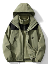 Herren-Winterjacke mit kapuzendesign | 3-in-1-Ausführung – Grün