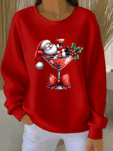 Lotte - Weihnachts-Pullover mit verspieltem Weihnachtsmann-Design – Rot