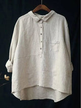 Vega | Oversized Leinen-Bluse – Weiß