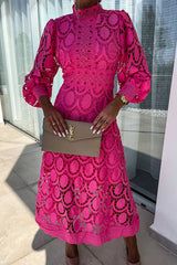 Noor - Romantisches Spitzenkleid – Rosa