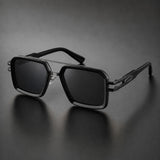 Eckige Damen-Sonnenbrille mit Doppelsteg – Graphitschwarz