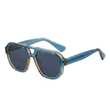 Eckige Herren-Sonnenbrille mit Doppelsteg – Ozeanblau