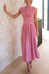Quincy | Midi-Kleid mit Cut-Out und Taschen – Rosa