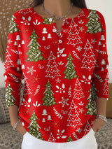 Nocchi – Weihnachts Pullover Mit Knöpfen – Rot