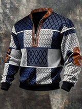 Orvis - Strukturiertes Half-Zip-Sweatshirt – Blau
