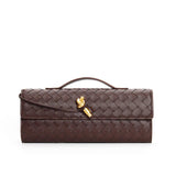 Geflochtene Damen Clutch aus Echtleder – Elegant & Vielseitig – Schwarz / Braun