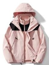 Herren-Winterjacke mit kapuzendesign | 3-in-1-Ausführung – Rosa