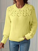 Nasia – Eleganter Langarmpullover – Gelb