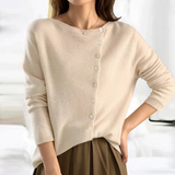 Strickjacke Damen Knopfleiste Langarm | Klassisch Leicht – Beige